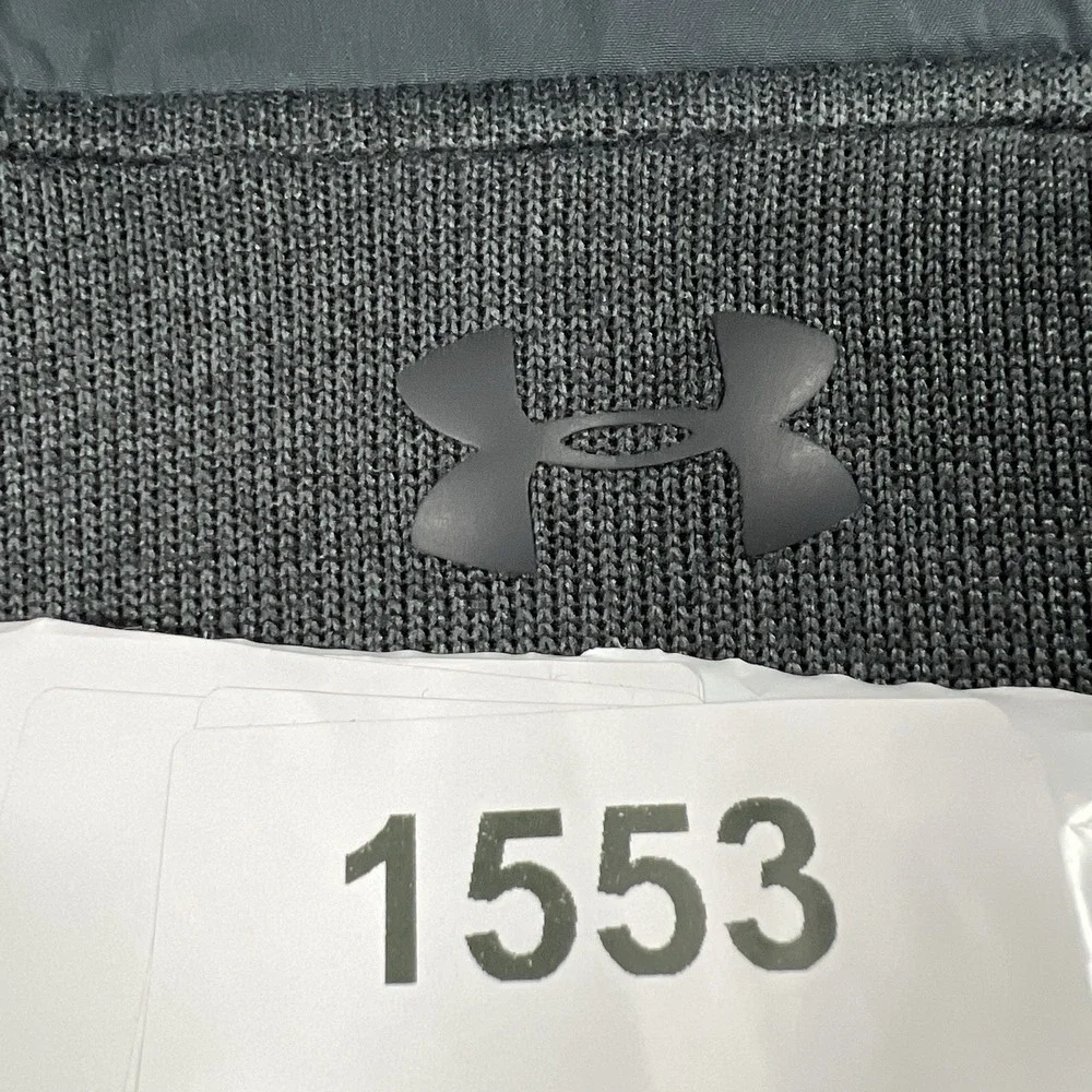 Under Armour Sweater Mens L Gray Henley Golf Storm ColdGear Fleece Snap Pullover